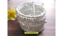 Stone Beads Cuff Bracelets Wide Fashion